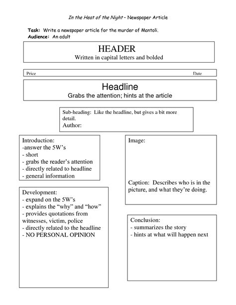 News Article Outline Examples.
